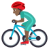 🚴🏾‍♂️ man biking: medium-dark skin tone display on JoyPixels